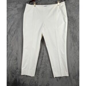 Lafayette 148 Pants Womens 16 38x25 White Crop Twill Stanton Stretch Career